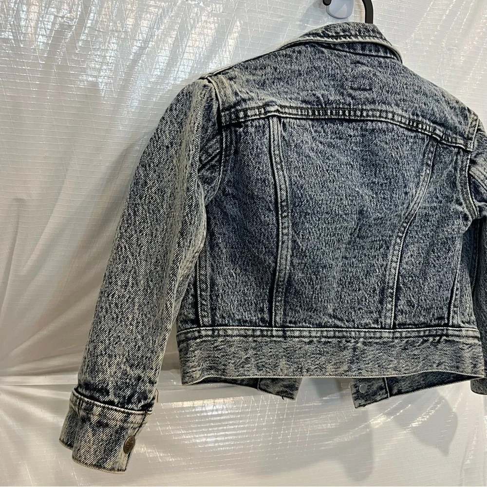 Lee Vintage Acid Wash Denim Jean Jacket Trucker Jacket Youth Sz 6 Button Unisex